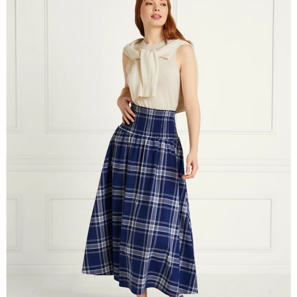 Hill House Home Delphine Nap Skirt in Navy Plaid size XS NWT